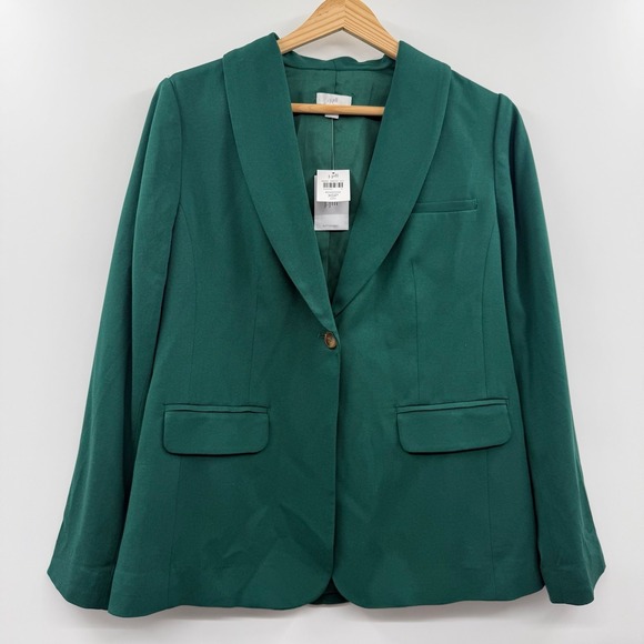 J. Jill Jackets & Blazers - NEW J.Jill Blazer Career Office Button Front Green Jacket Womens Size XSP